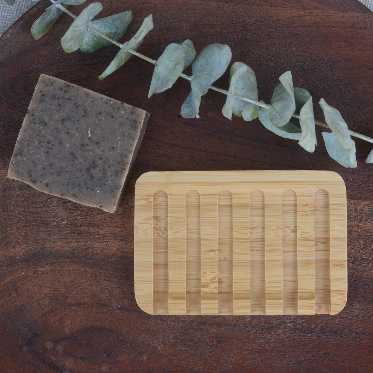 Waterfall Self-Draining Bamboo Soap Dish